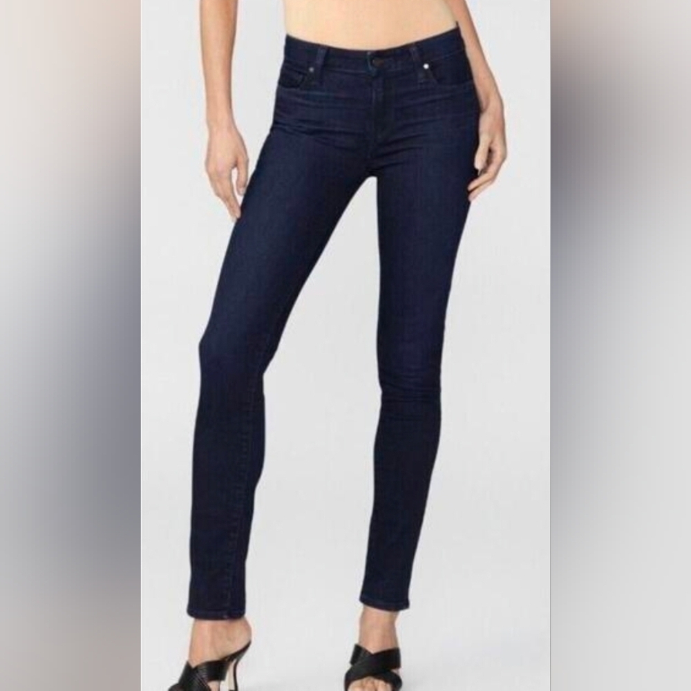 PAIGE Dark Blue Skyline Skinny Jeans - Picture 3 of 11